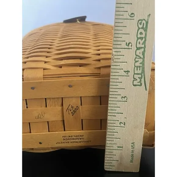 Longaberger 2000 Saddlebrook Country Estate Purse Maple Leather Strap Y2K VTG - Picture 13 of 14